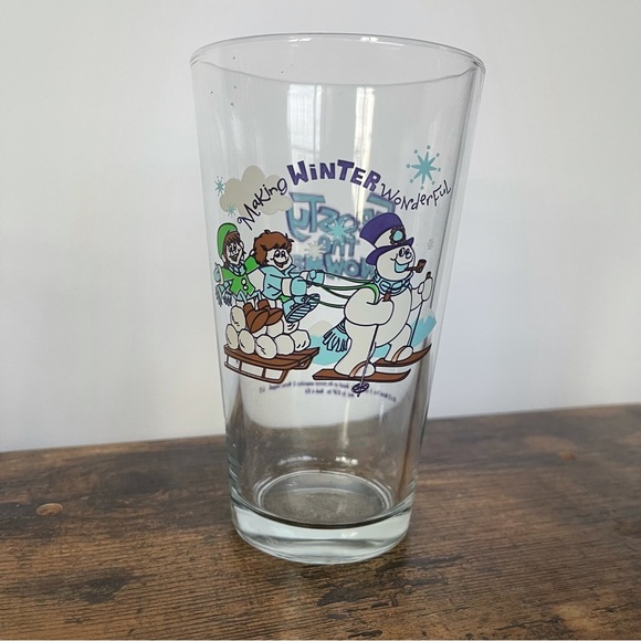 FROSTY THE SNOWMAN 4 Piece Glasses COLLECTOR'S SERIES THICK PINT GLASS SET 16oz - Picture 6 of 10